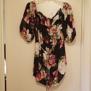 bubble B Tops - ❤Off the shoulder black floral 2XL Blouse bubble B Tops - ❤Off the shoulder black floral 2XL Blouse